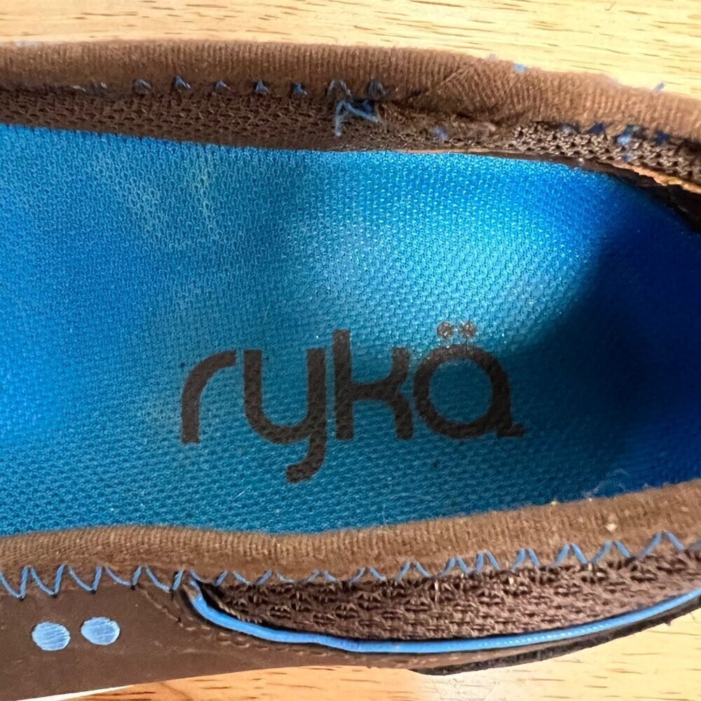 Ryka Women’s Brown Leather Bungee Slip On Skimmer Flats Brown/Multi Size 6.5W - Picture 8 of 9